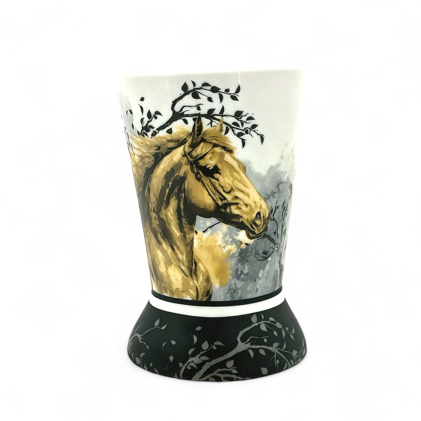 Artistic Horse-Design Incense Burner with Gold Accents - Mawaeen