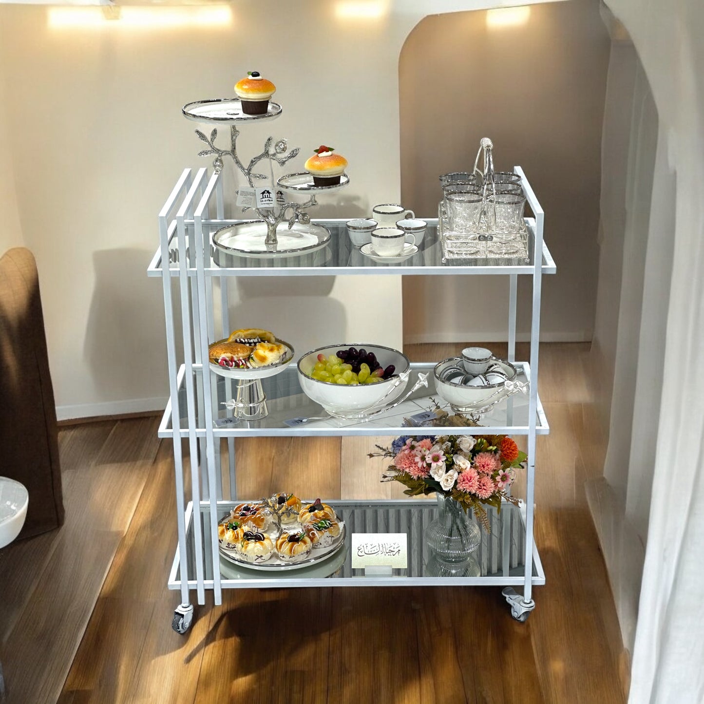 Serving Trolley in White