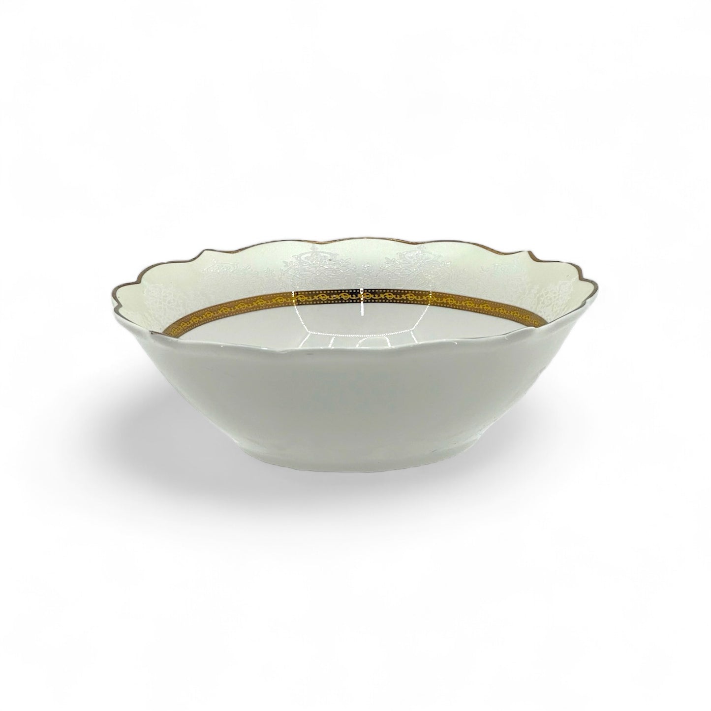 Elegant 24-piece ceramic dinnerware set with engraved decorative ornament