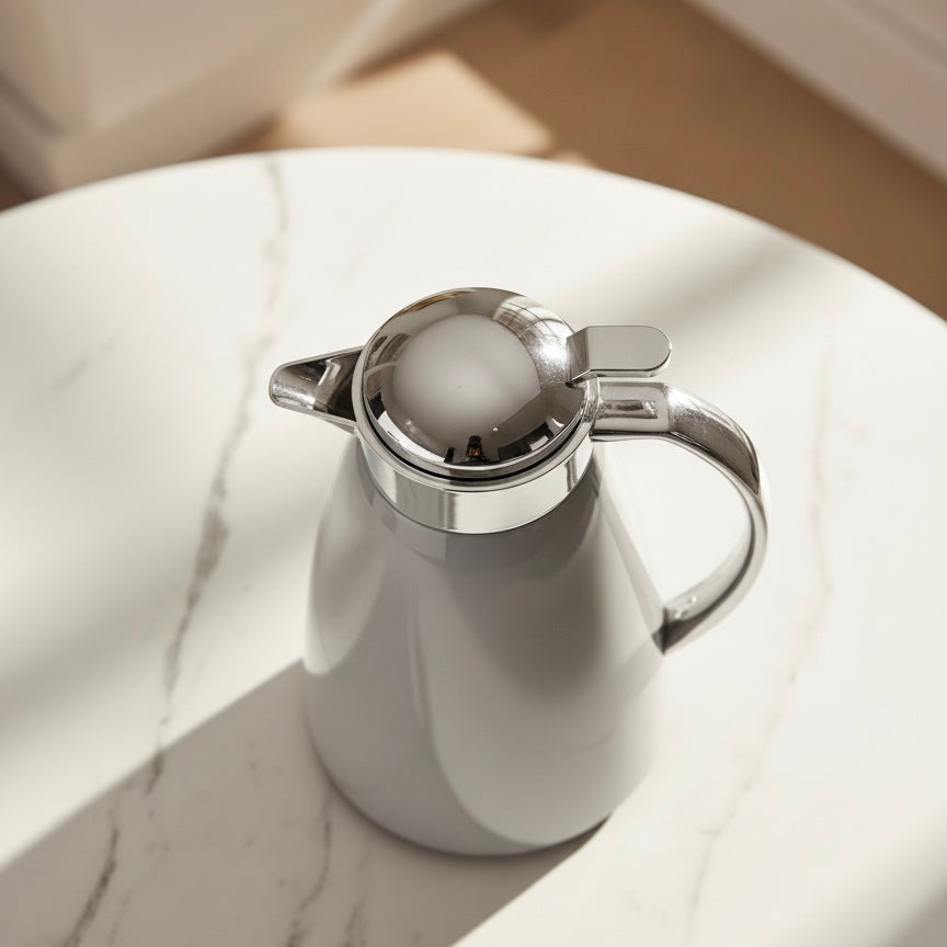 Emsa Premium Light Gray & silver Thermal Coffee Flask – 1L