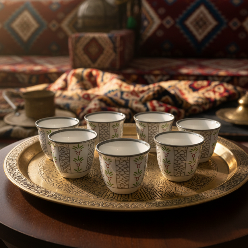 Cawa Arabic Coffee Cups Set S/Line – 12 Pieces (80cc)
