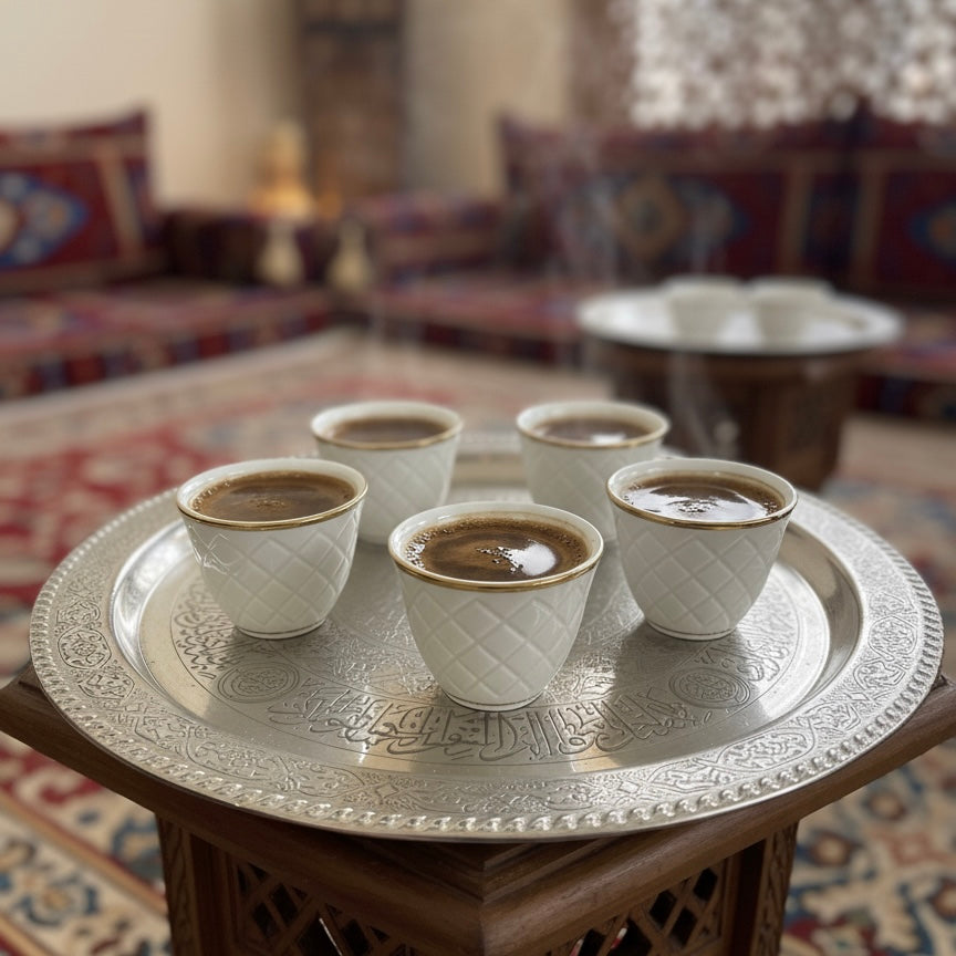 Cawa Arabic Coffee Cups Set G/Line – 12 Pieces (80cc)