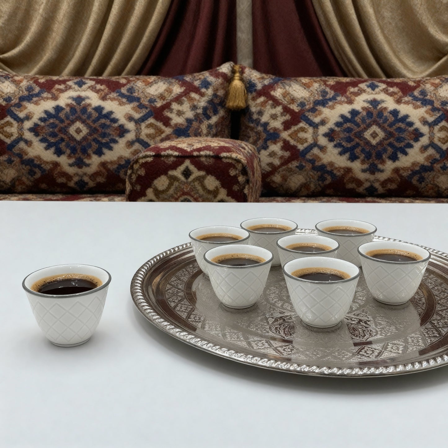 Cawa Arabic Coffee Cups Set S/Line – 12 Pieces (80cc)