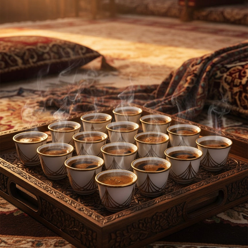 Cawa Arabic Coffee Cups Set G/Line – 12 Pieces (80cc)