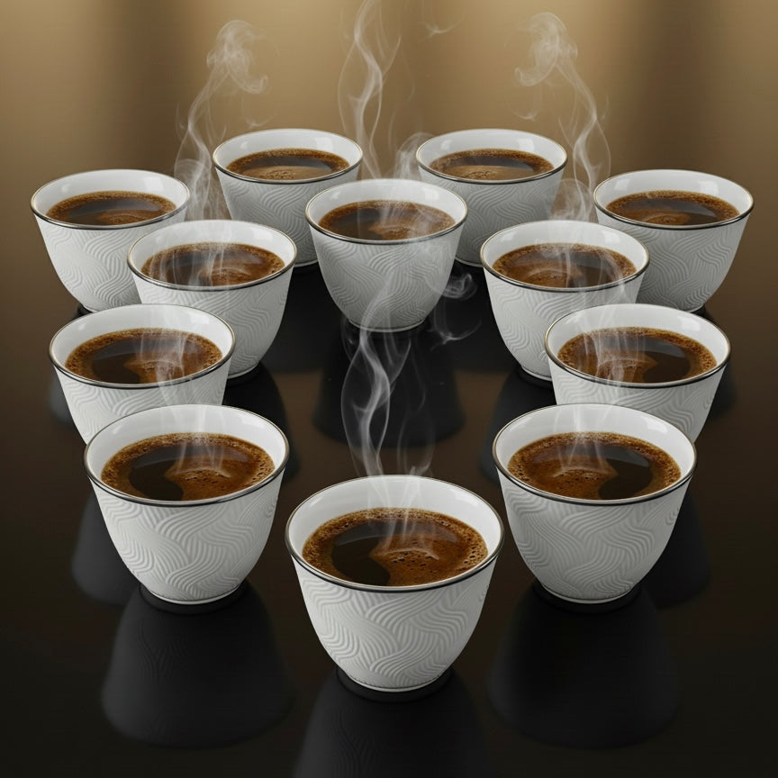 Cawa Arabic Coffee Cups Set S/Line – 12 Pieces (80cc)