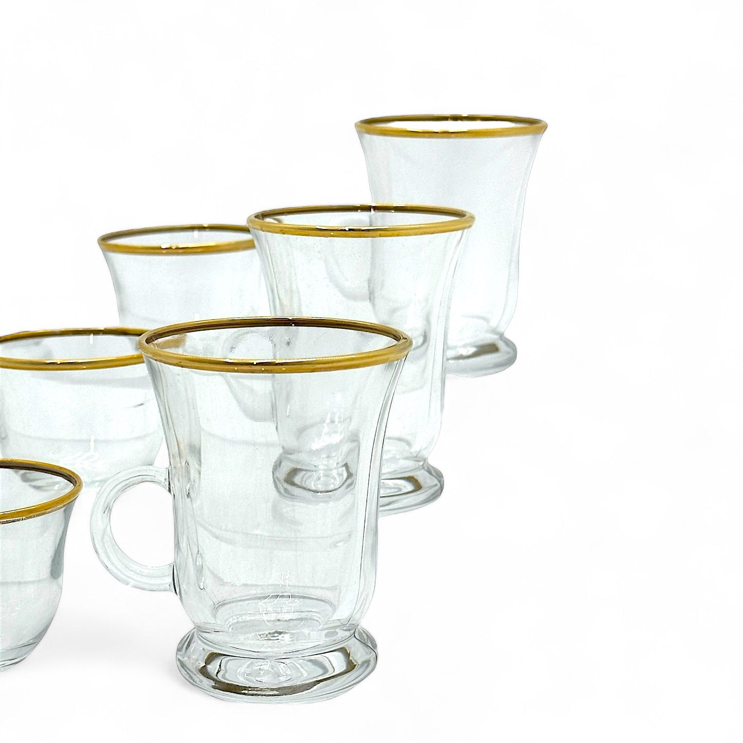 Minimalist Gold&silver-Rimmed Tea Set