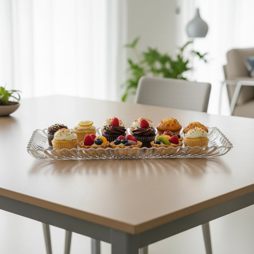 Mawaeen Luxury Glass Candy Plate – Clear