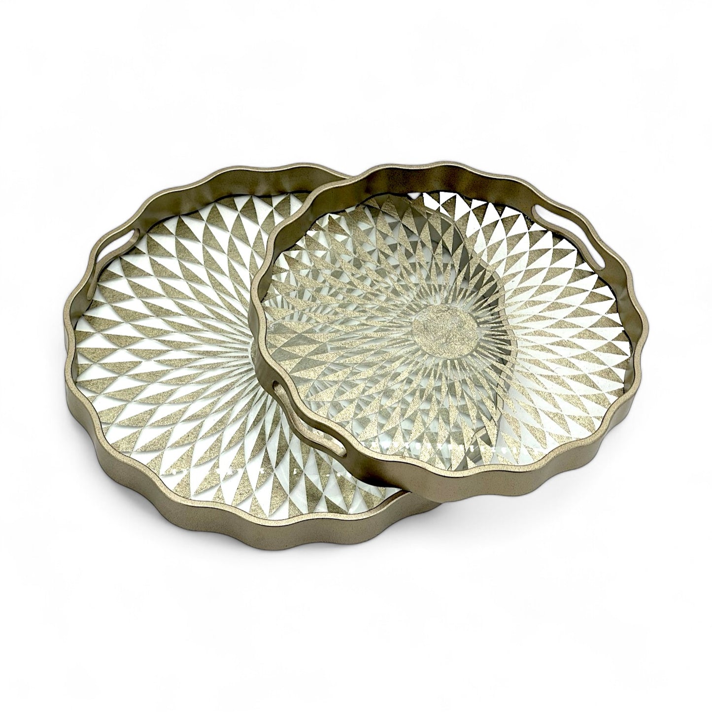 Luxe Geometric Textured Tray Set