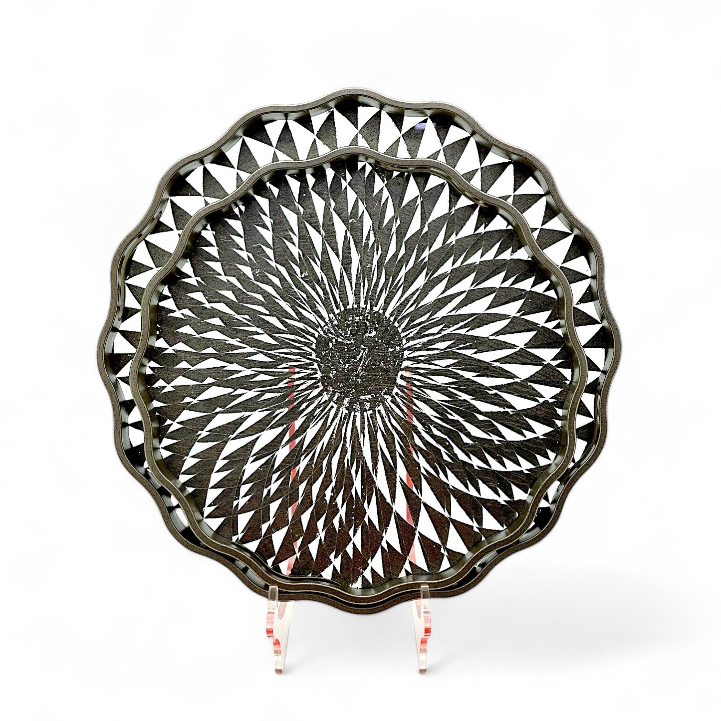 Luxe Geometric Textured Tray Set