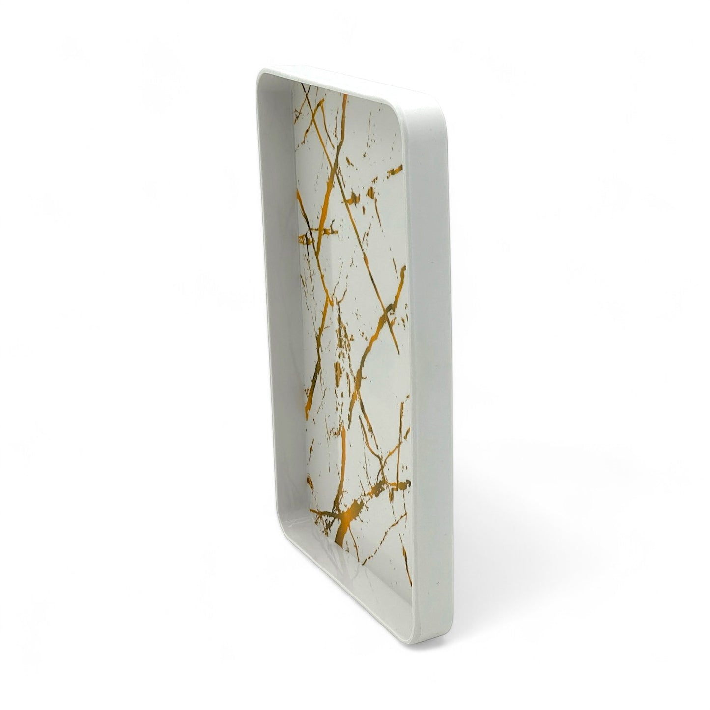 Modern Marble-Inspired Tray Set