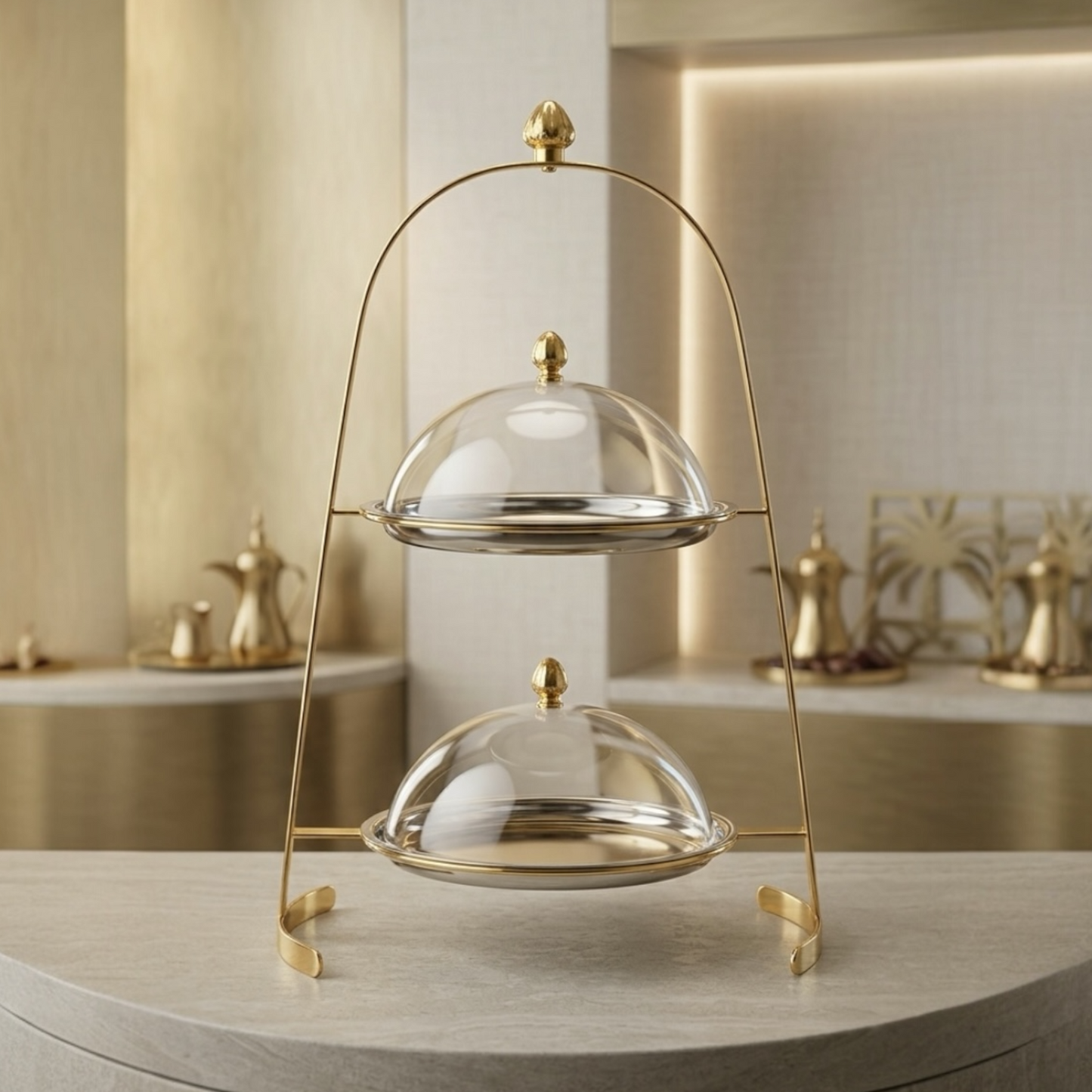 2-Tier Serving Candy Stand Gold - (L) - Mawaeen