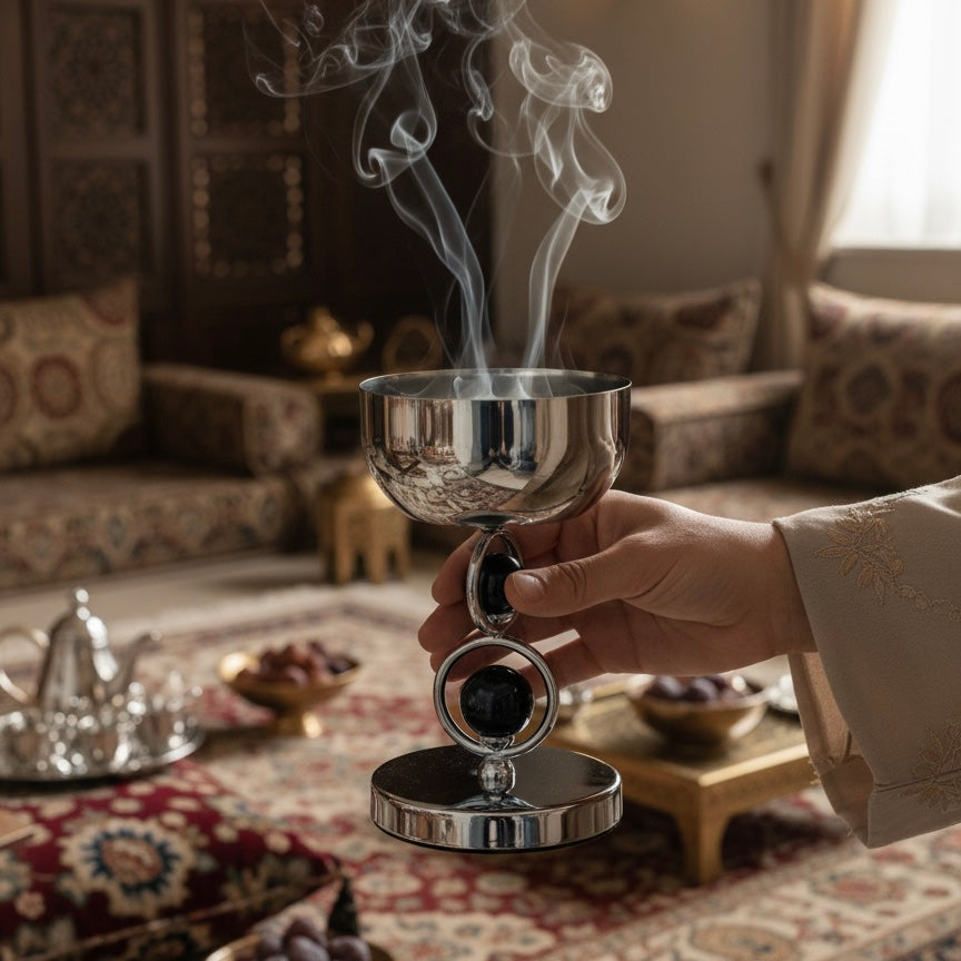 Black Chrom Crystal Incense Burnere