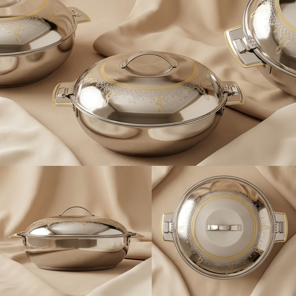 Zahra Gold Hot Pot 36 cm – Stainless Steel - Mawaeen