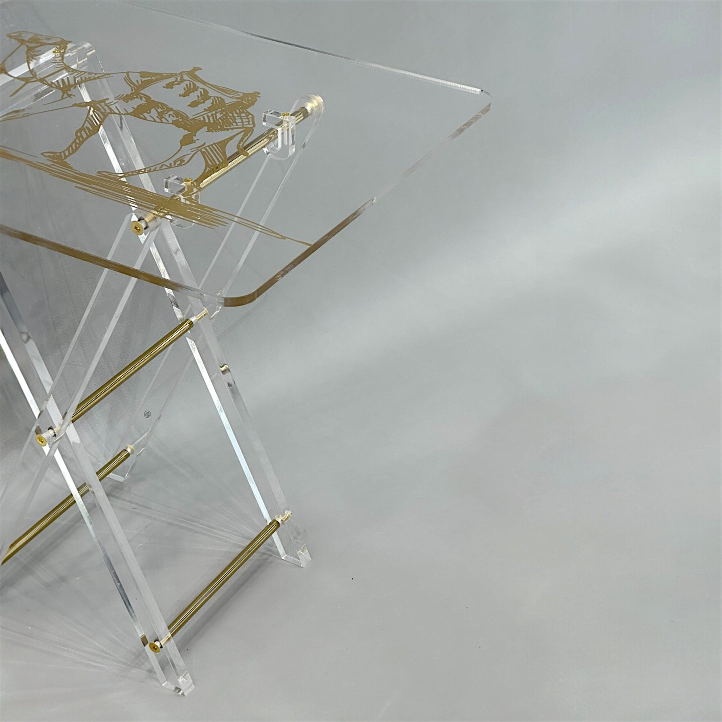 Luxe 4-Piece Acrylic Table Set with Gold Accents
