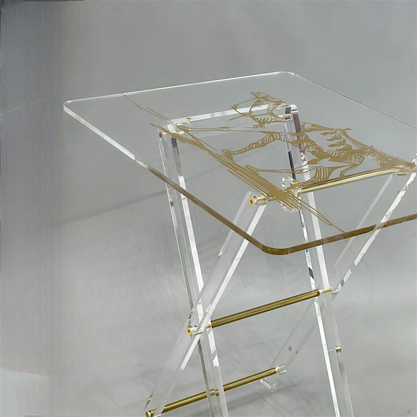 Luxe 4-Piece Acrylic Table Set with Gold Accents