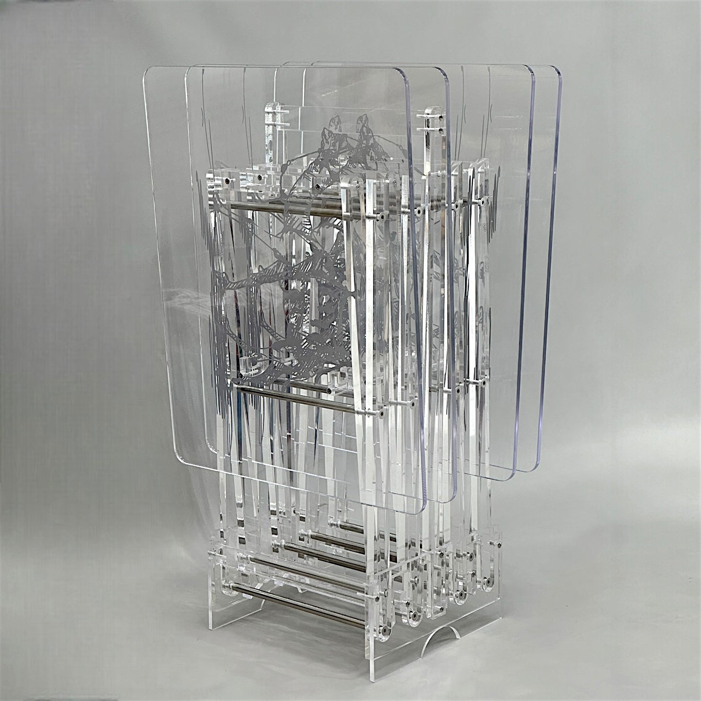 Luxe 4-Piece Acrylic Table Set with Gold Accents