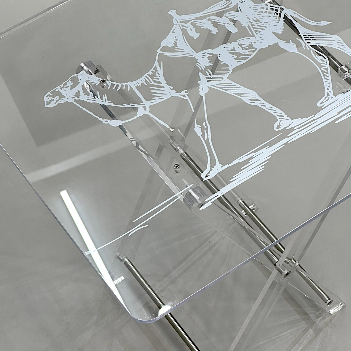Luxe 4-Piece Acrylic Table Set with Gold Accents