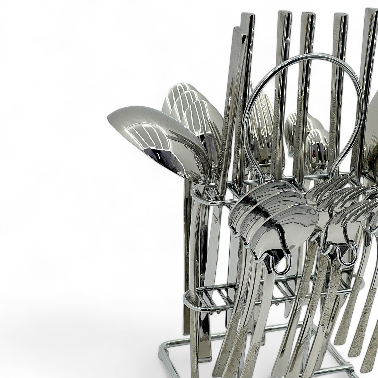 Elegant Cutlery Set with Stand