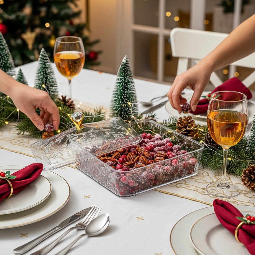 Elegant Acrylic Candy Box with Lid – Square Design (S)