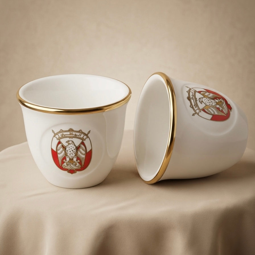 Abu Dhabi 12-Piece Cawa Cup Set Gold- 80 CC - Mawaeen