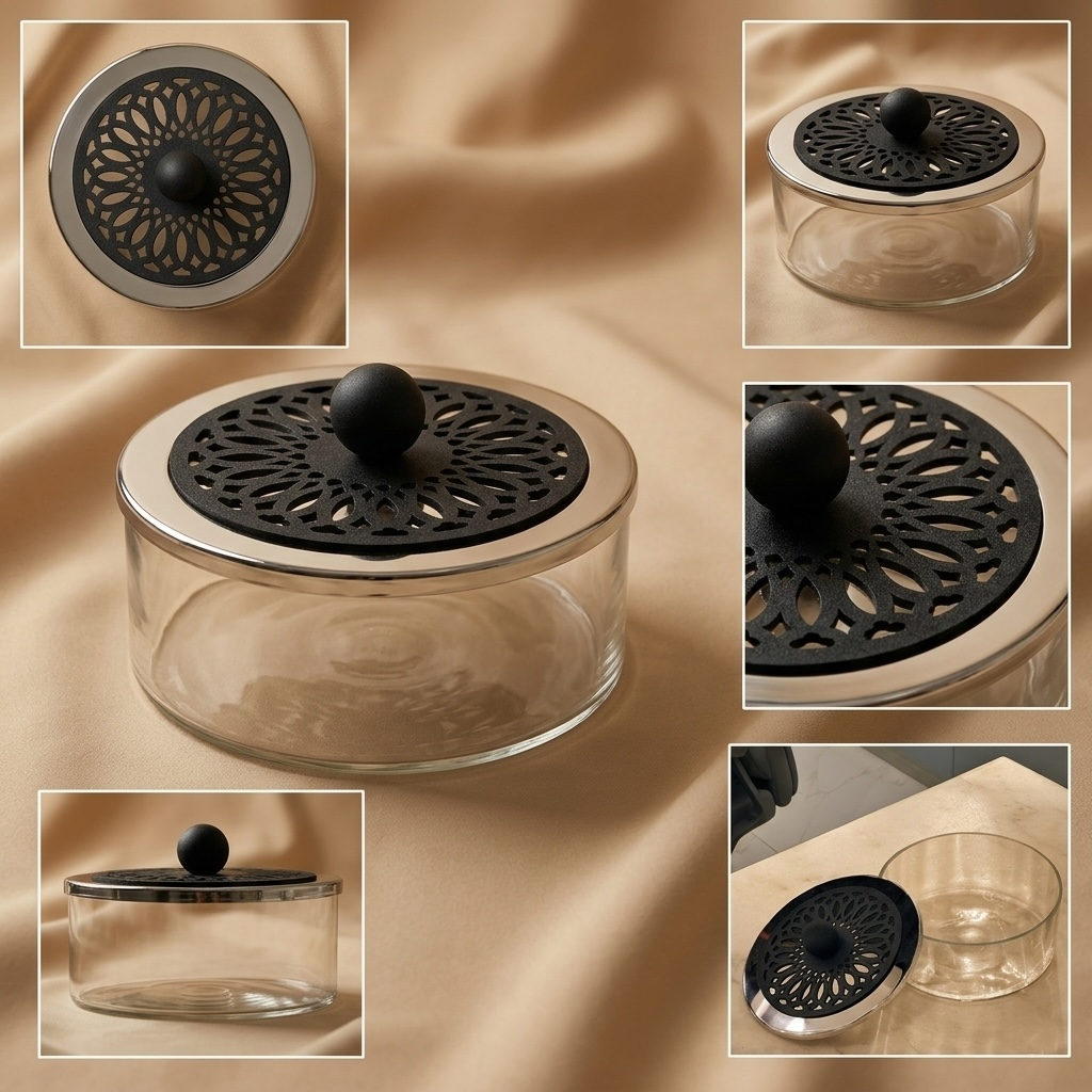 Modern Glass Candy Box (L) - Mawaeen