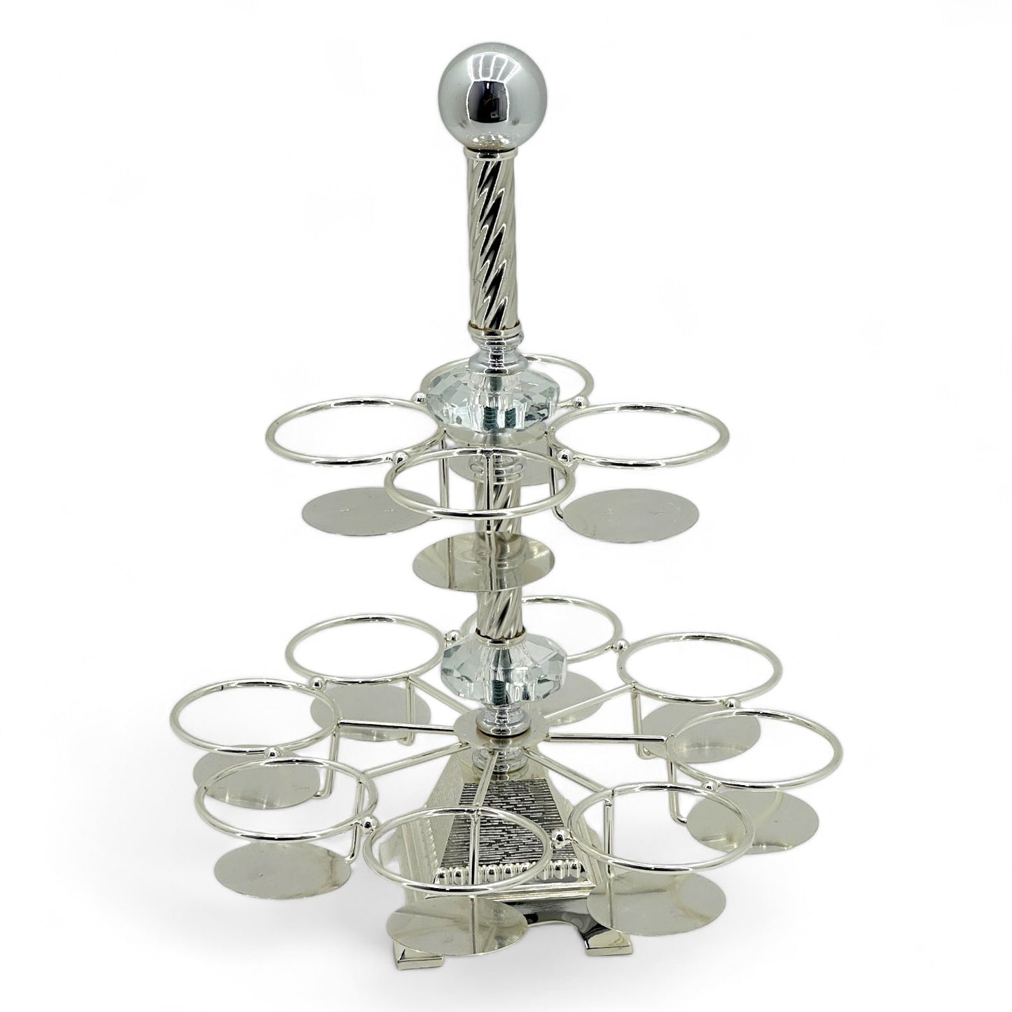 Silver-Plated Two-Tier Coffee Cup Holder