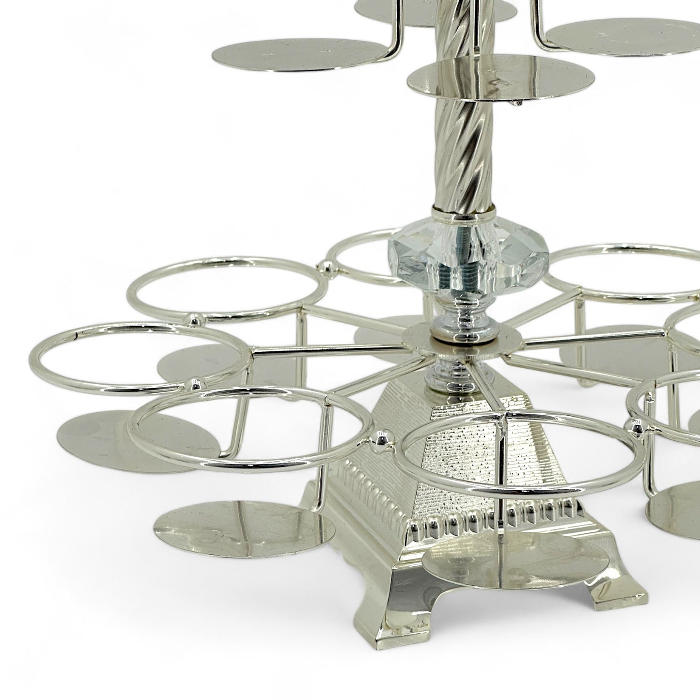 Silver-Plated Two-Tier Coffee Cup Holder