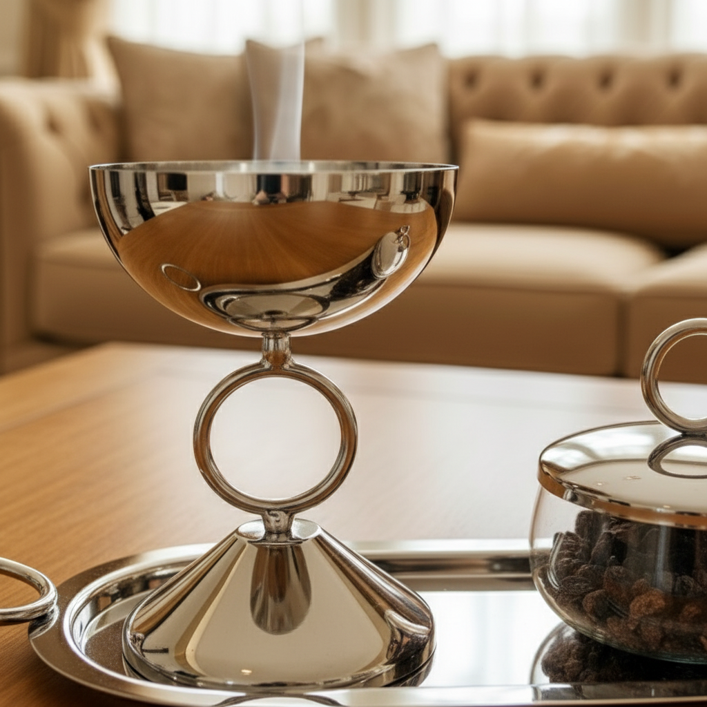 Luxury Incense Burner Set with Tray & Bakhoor Jar