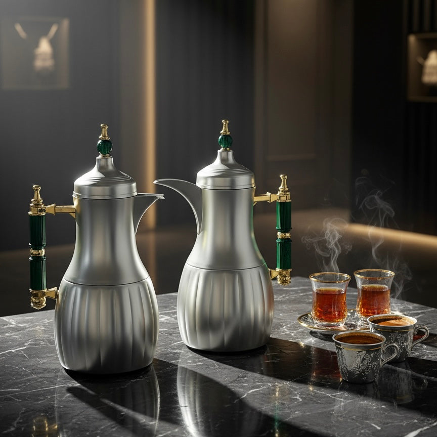 Premium Modern Dallah Set – Elegant Contemporary Design (1L + 1L)