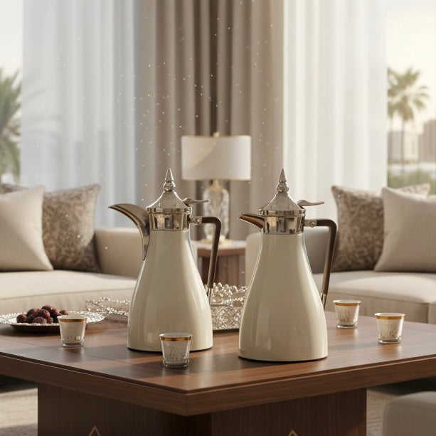 Regal Elegant Arabic Dallah Set – Modern Tapered Silhouette (1L + 1L)