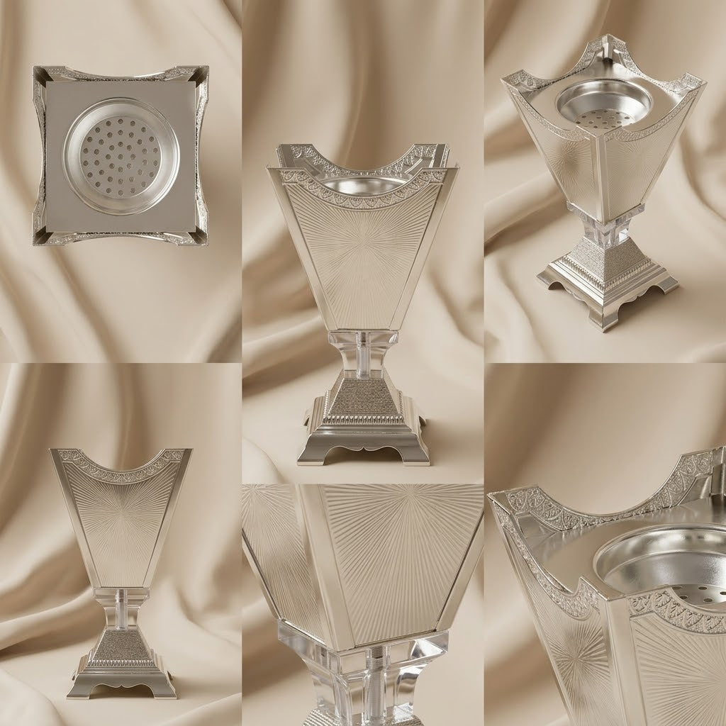 Luxury Silver & Crystal Sunburst Incense Burner