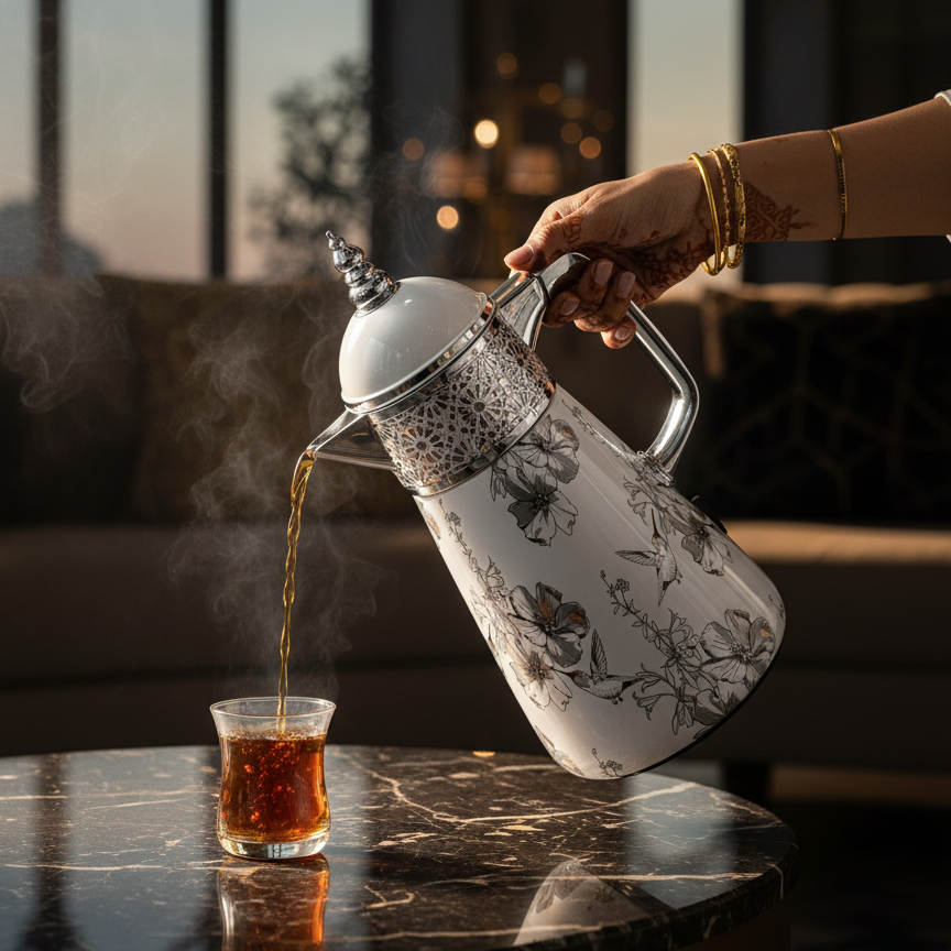 Elegant Floral Flask Set – 3 Pieces (1L + 0.7L + 0.5L) - Bird-Silver