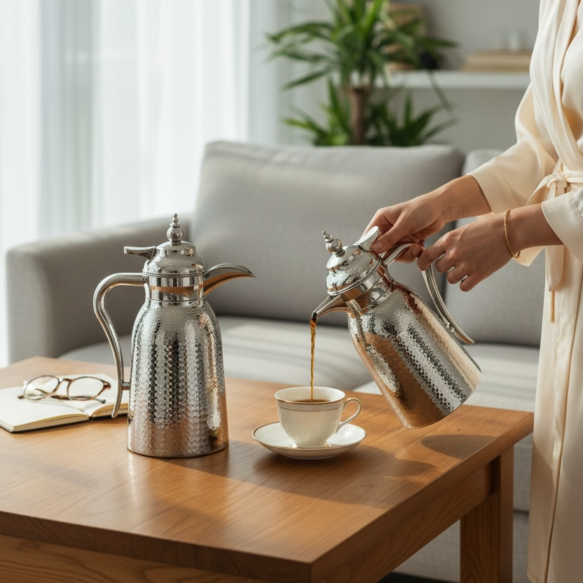 Nice 2-Piece Stainless Steel Flask Set Silver – 1L + 1L