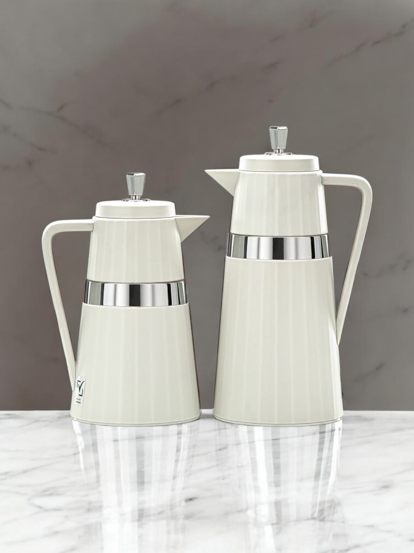 Almarjan Vacuum Flask Set - 2 Pieces - Beige