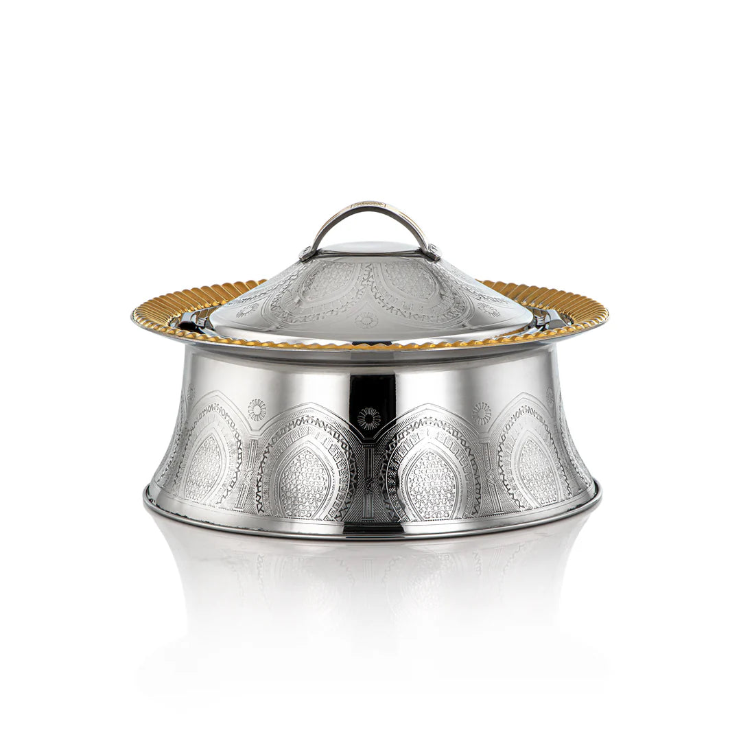 Afrah Collection Stainless Steel Hot Pot Silver & Gold - Mawaeen
