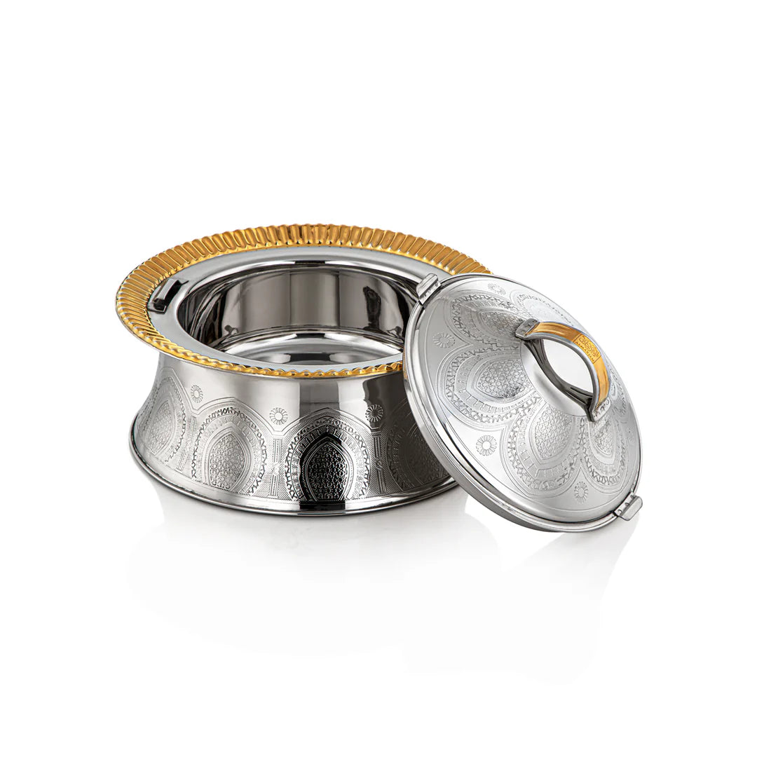 Afrah Collection Stainless Steel Hot Pot Silver & Gold - Mawaeen