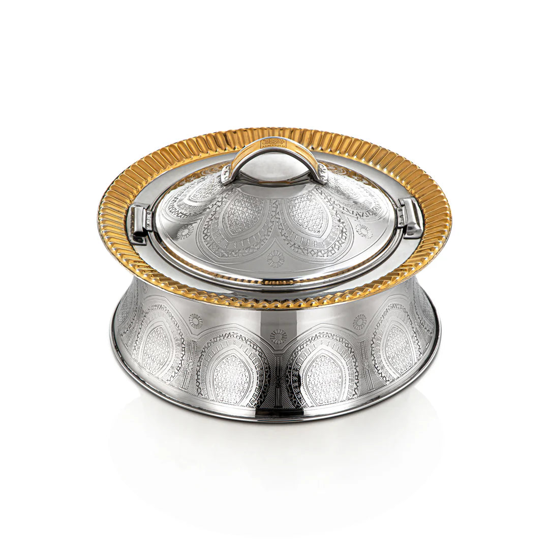 Afrah Collection Stainless Steel Hot Pot Silver & Gold - Mawaeen
