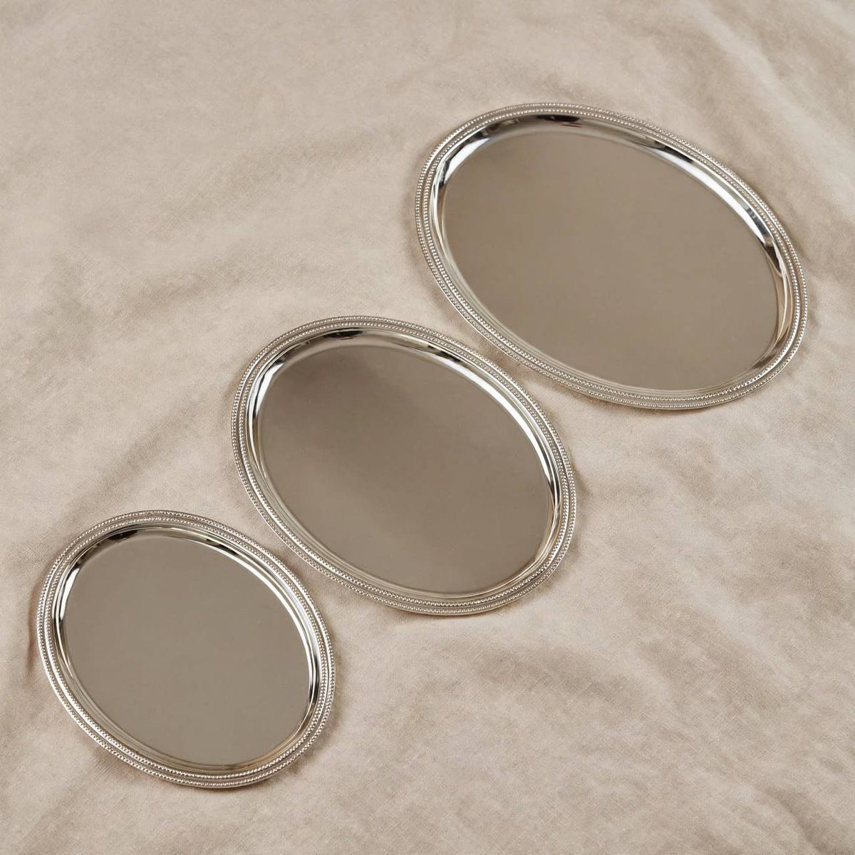 صينية بيضاوية 3 قطع f/silver-5704