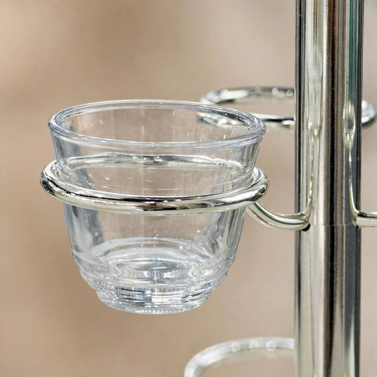 Vertical Arabic Coffee Cup Holder – Polished Silver