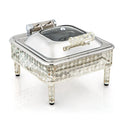 Chafing dish, silver with gold accents. - Mawaeen