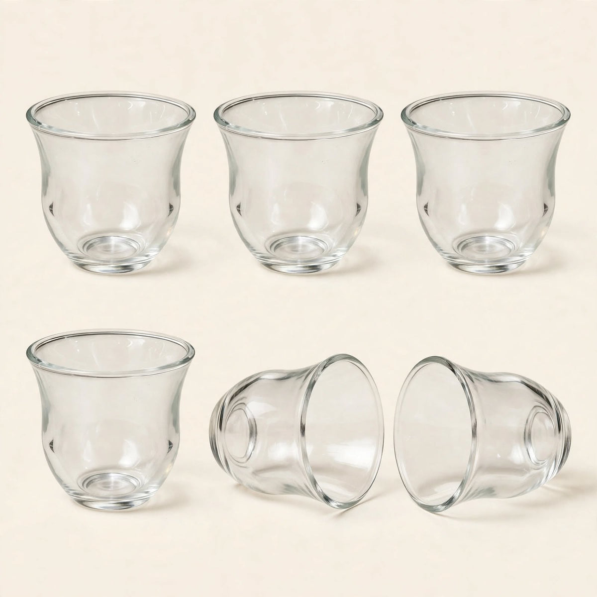 Contemporary Sadu Motif Tea & Coffee Hospitality Set with Cobalt Cube Glass Cups, Fluted Acrylic Tray & Purple Rose Centerpiece (1.0L + 1.0L)