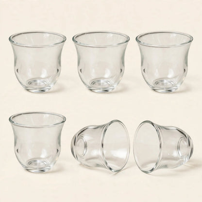Contemporary Sadu Motif Tea & Coffee Hospitality Set with Cobalt Cube Glass Cups, Fluted Acrylic Tray & Purple Rose Centerpiece (1.0L + 1.0L)