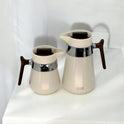 Modern Flask Set with Wooden Handles and Sleek Design
