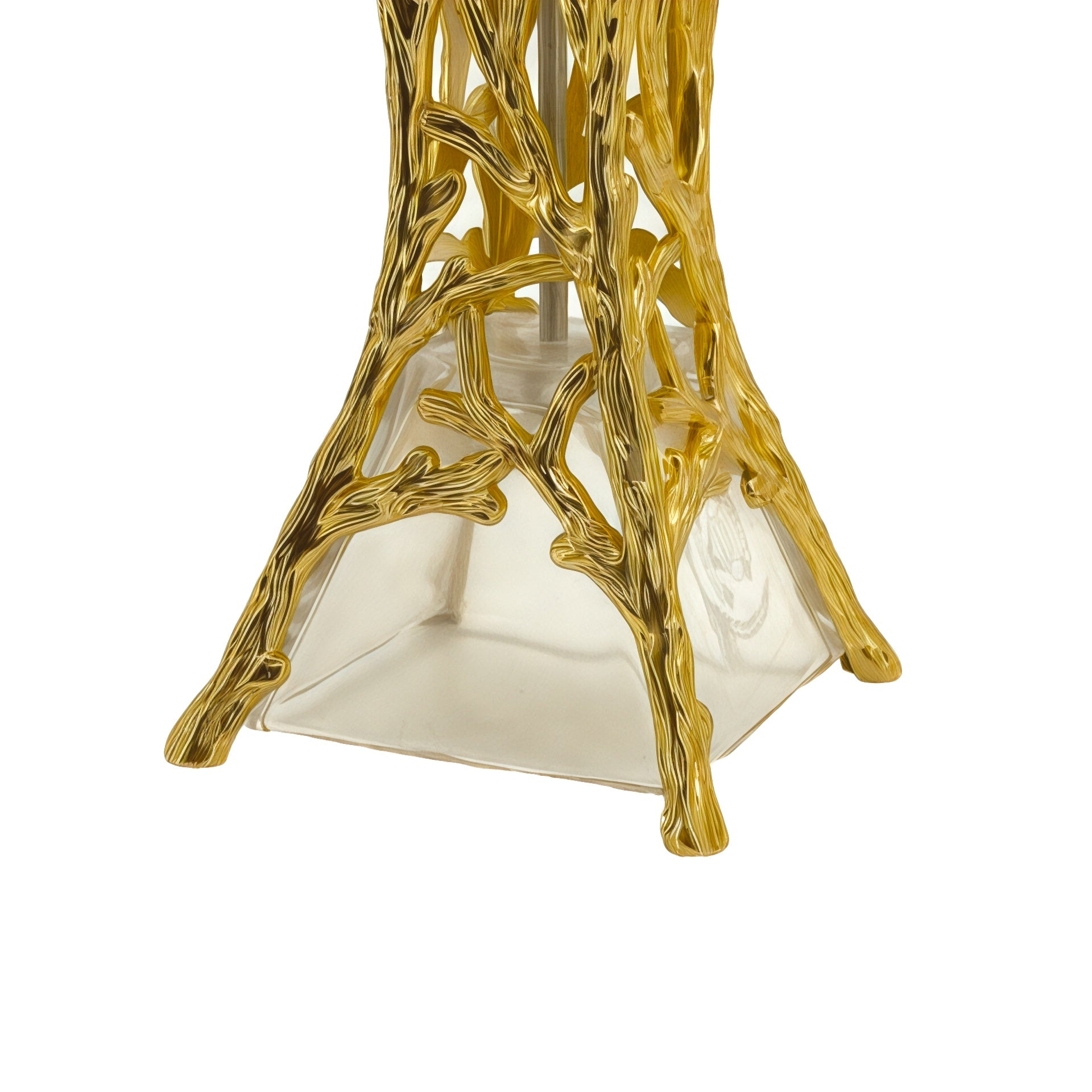 Elegant Trio of Gold and Glass Incense Burners - Mawaeen
