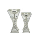 Sleek Silver and Glass Incense Burners Set - Mawaeen