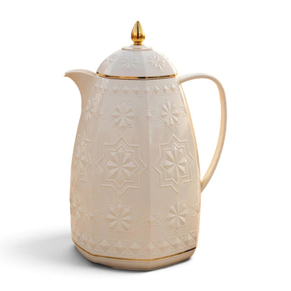 Rose 0.6L Embossed Islamic Motif Thermal Tea Carafe – Ivory & Gold
