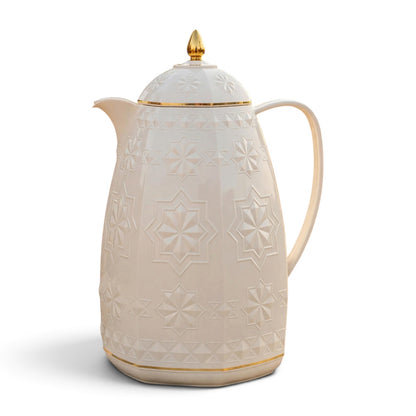 Rose 1.0L Embossed Geometric Thermal Tea Carafe – Ivory & Gold