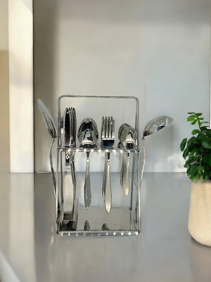 26-Piece Stainless Steel Cutlery Set with Caddy