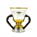 Luxurious Silver and Gold Incense Burner with Leather Handles - Mawaeen