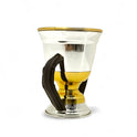 Luxurious Silver and Gold Incense Burner with Leather Handles - Mawaeen